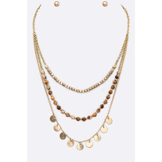 Disk Beaded Necklace Set