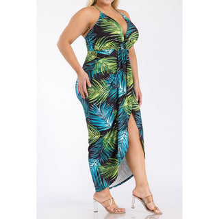 RUCHED TROPICAL BODYCON