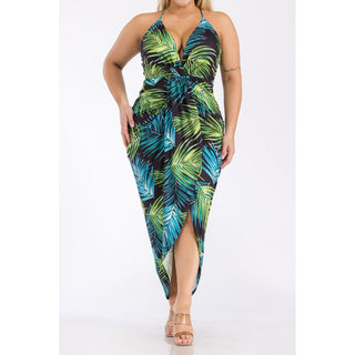 RUCHED TROPICAL BODYCON