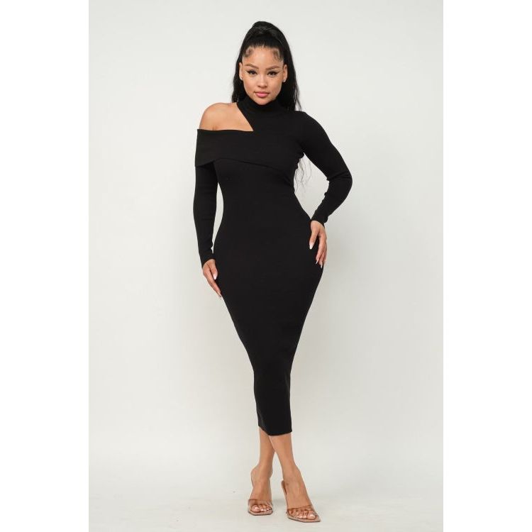 Limited Edition One Shoulder Long Sleeve Maxi Dress