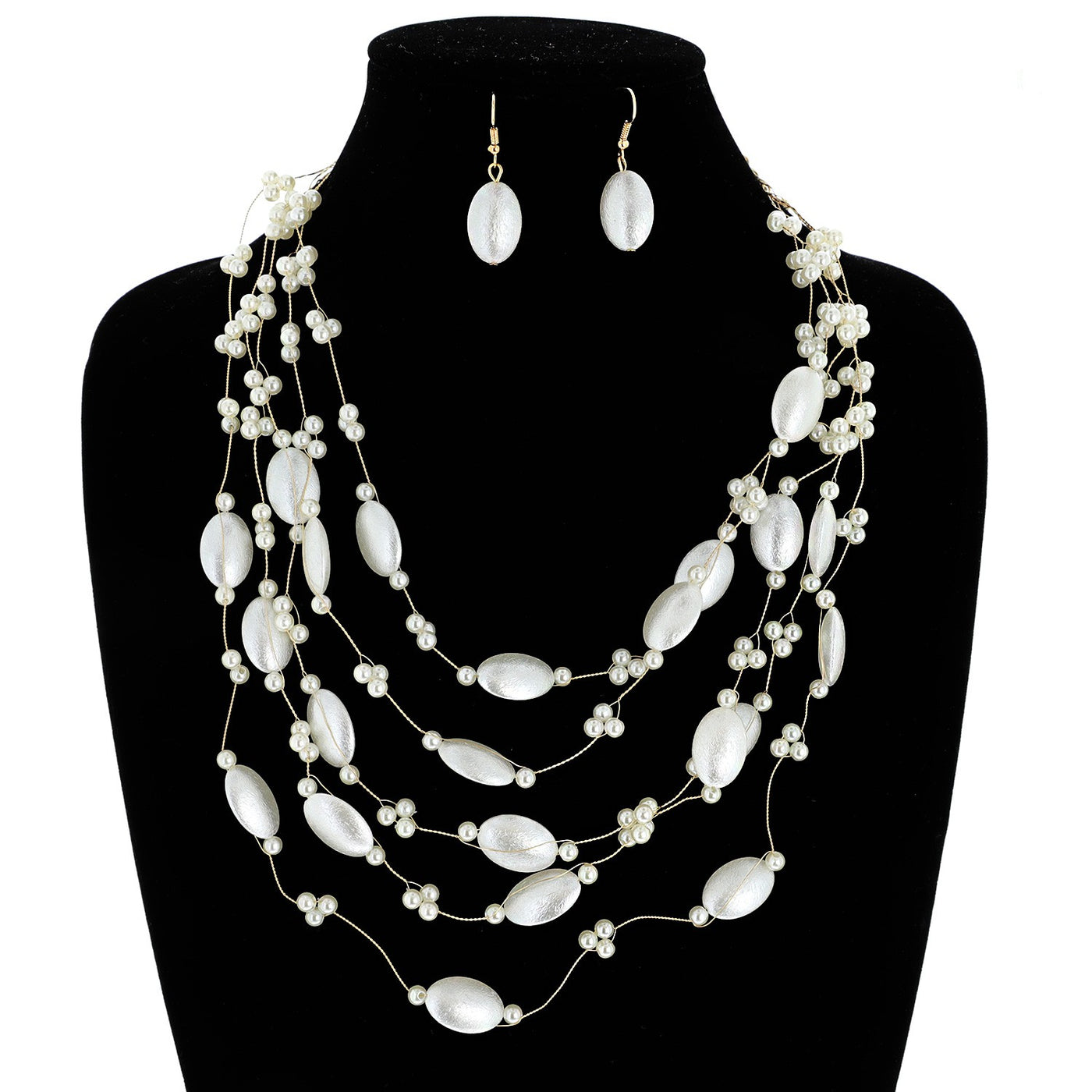 PEARL ILLUSION NECKLACE & EARRINGS SET