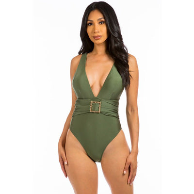 SQUARE BUCKLE SWIMSUIT